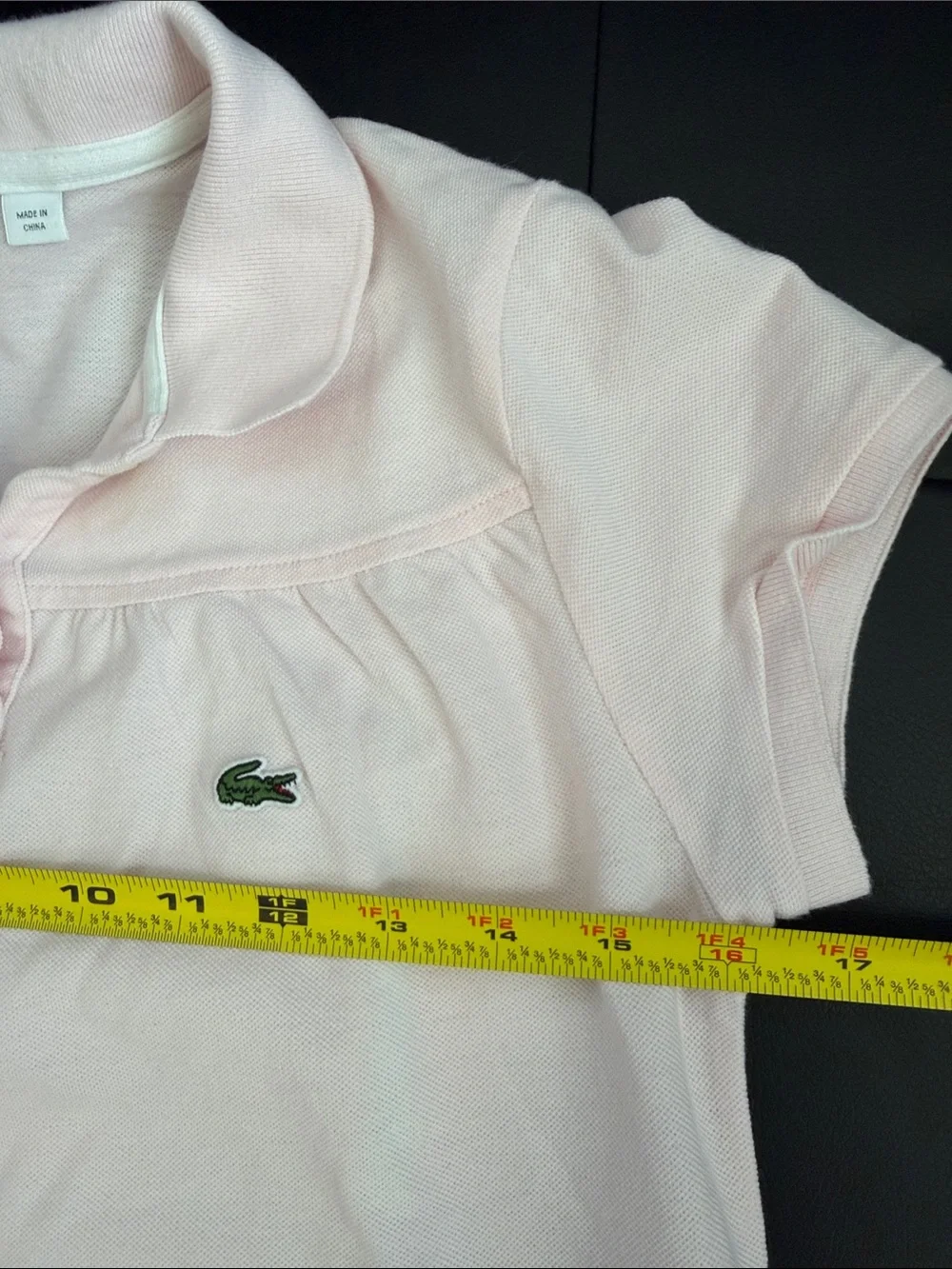 Lacoste Polo Short Sleeve Pair in Light Pink & Coral Red girls size 16